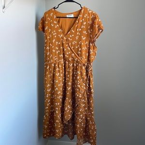 Old Navy Yellow Floral Wrap Dress